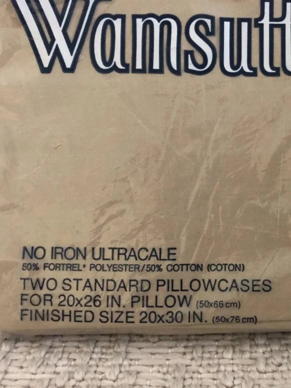 Vintage Wamsutta No Iron Ultracale Standard Pillowcases 2 in Package Made In USA